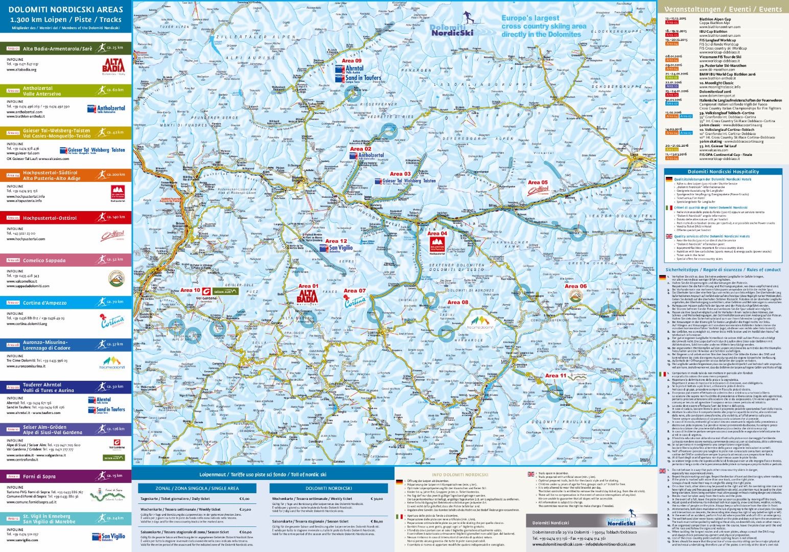 The cross-country skiing region Dolomiti Nordicski